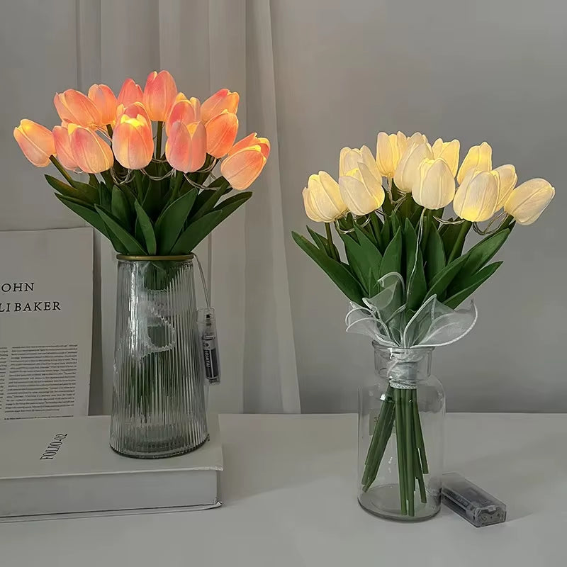 Bellas Flores Tulipanes Led 10 Piezas