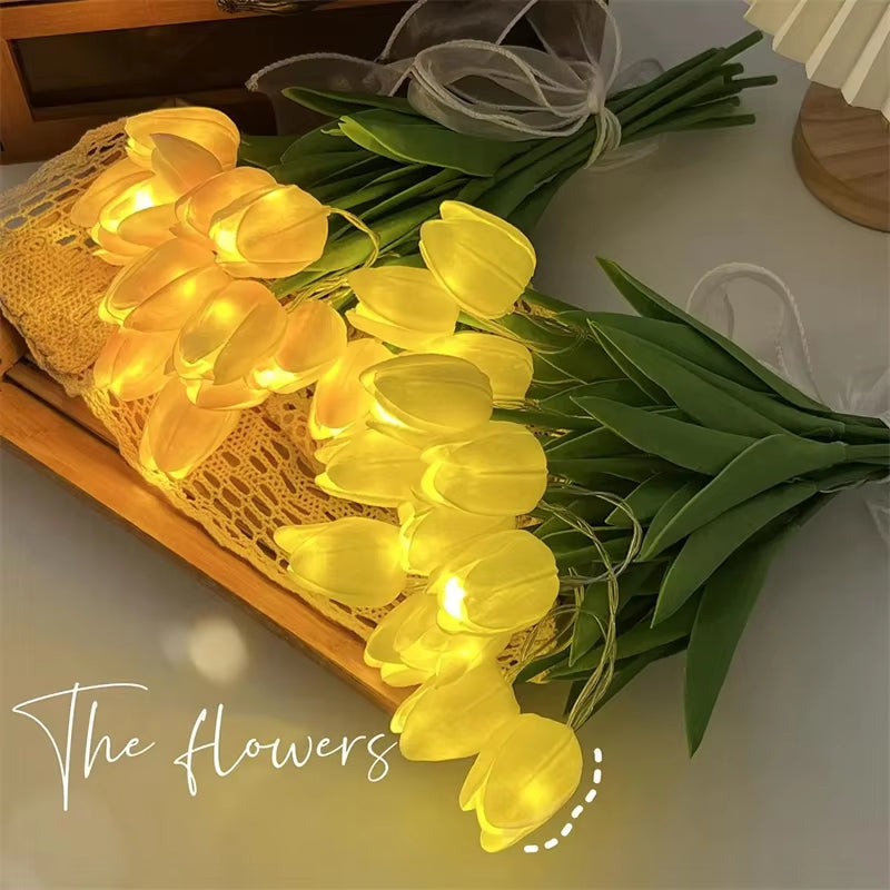 Bellas Flores Tulipanes Led 10 Piezas