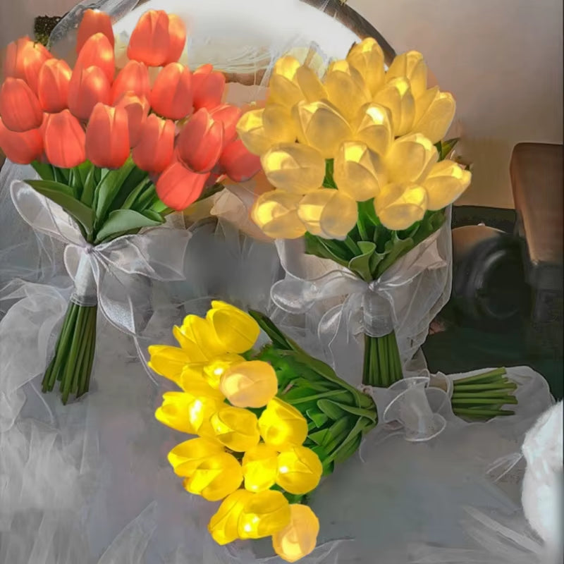 Bellas Flores Tulipanes Led 10 Piezas
