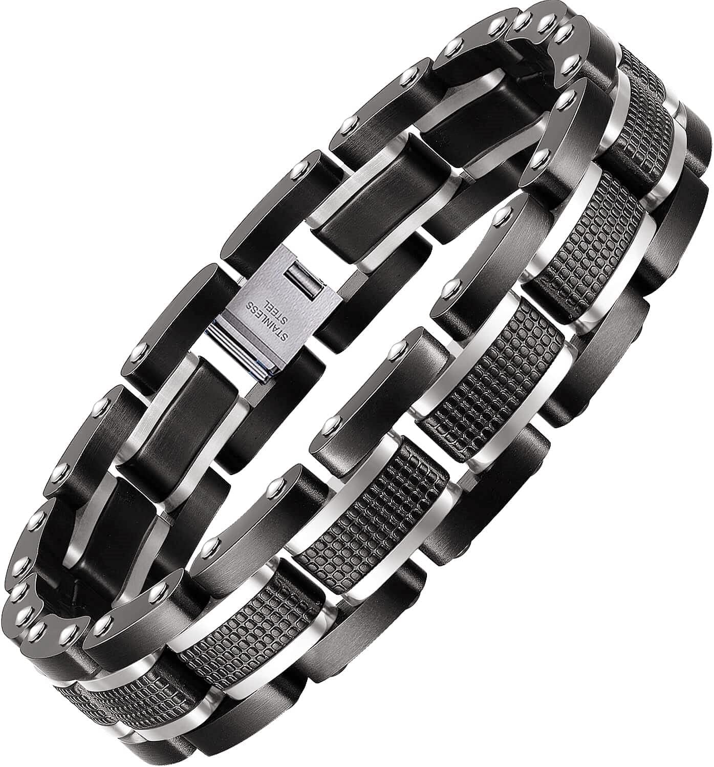 Brazalete para hombre de acero inoxidable.