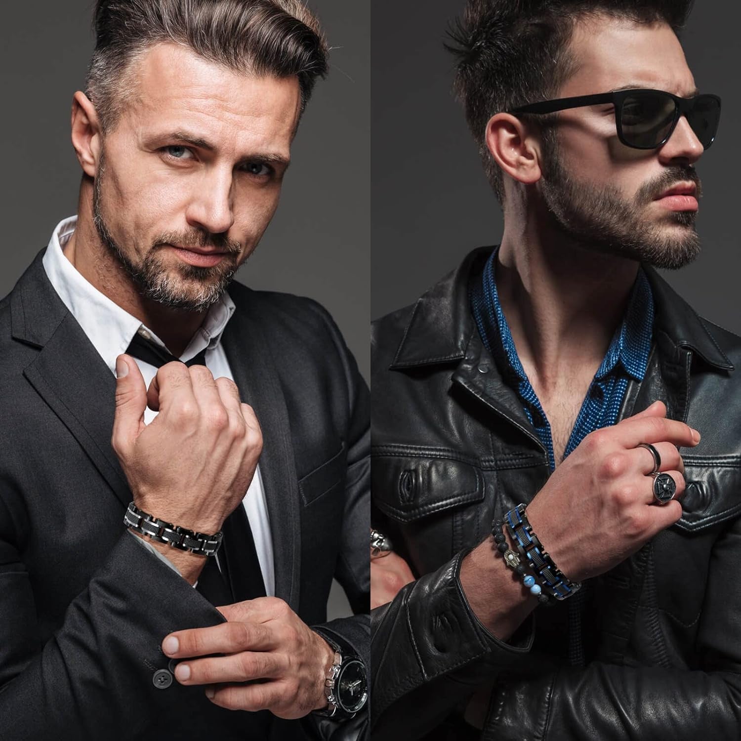 Brazalete para hombre de acero inoxidable.