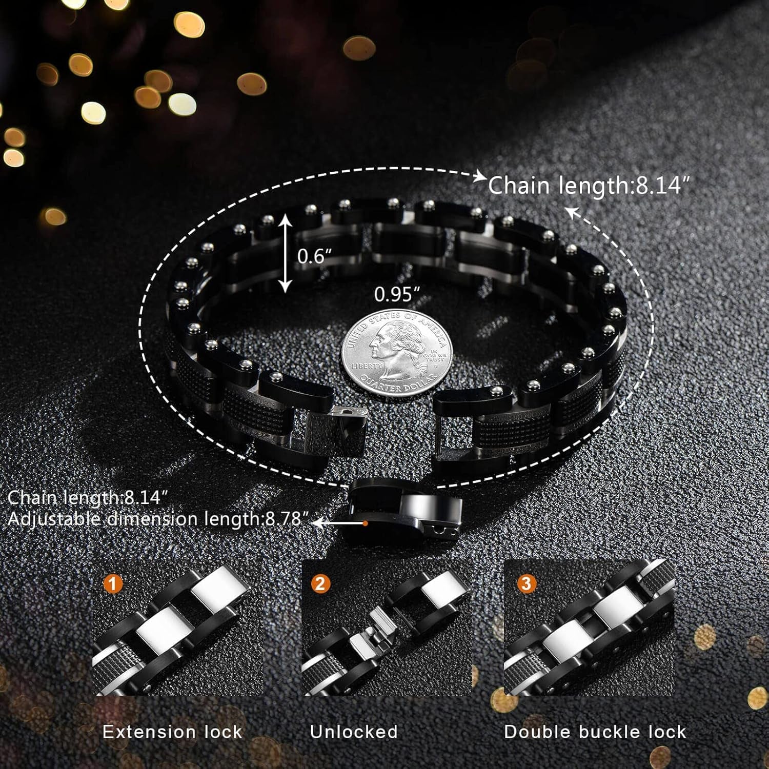 Brazalete para hombre de acero inoxidable.