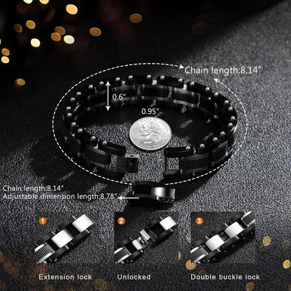 Brazalete para hombre de acero inoxidable.