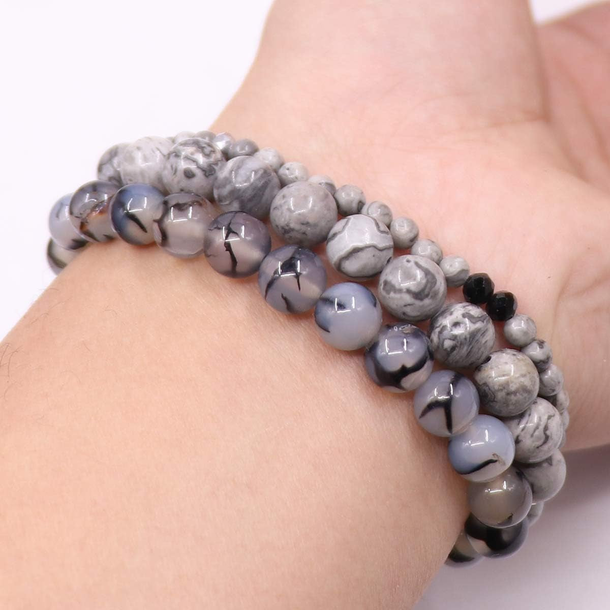 Pulseras de piedras curativas con Árbol de la Vida
